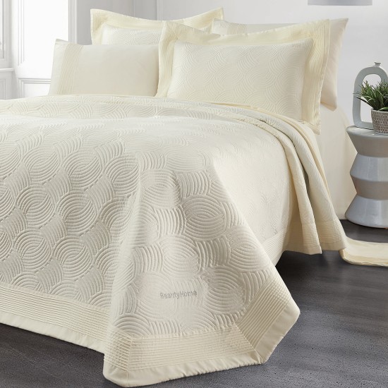 Beauty Home Σετ κουβερλί υπέρδιπλο Clio Art 12503 230x250 Εκρού