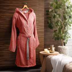 Beauty Home Μπουρνούζι με κουκούλα Art 3421 Κοραλί