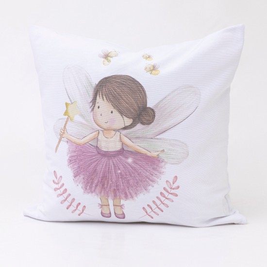 Μαξιλάρι Διακοσμητικό Printed Fantasia - Λευκό - Διάσταση: 45 x 45 cm