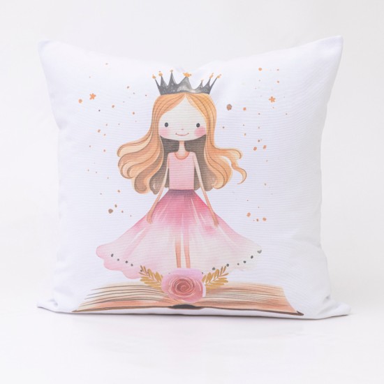 Μαξιλάρι Διακοσμητικό Printed Princesa - Λευκό - Διάσταση: 45 x 45 cm