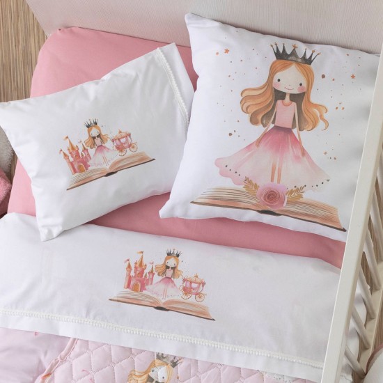 Μαξιλάρι Διακοσμητικό Printed Princesa - Λευκό - Διάσταση: 45 x 45 cm
