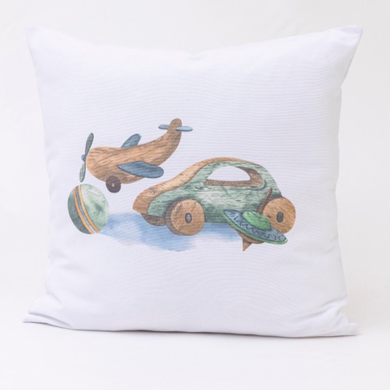Μαξιλάρι Διακοσμητικό Printed Toys - Λευκό - Διάσταση: 45 x 45 cm