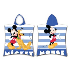 Παιδικό Πόντσο Βαμβακερό Βελούδινο Mickey 320gsm - Μπλε - Διάσταση: 50 x 115 cm