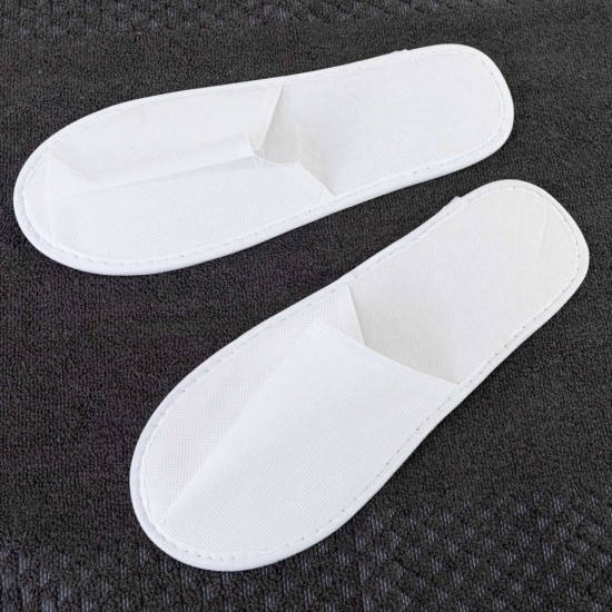 Παντόφλες Ξενοδοχείου Non Woven Closed Toe Σόλα 4mm - Λευκό - Διάσταση: One size