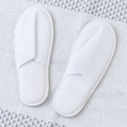Παντόφλες Ξενοδοχείου Πετσετέ Σόλα 4mm - Λευκό - Διάσταση: 28 x 11 cm