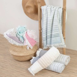 Πετσέτα Παρεό Κρόσσι Αφροδίτη - Γκρι - Διάσταση: 90 x 160 cm