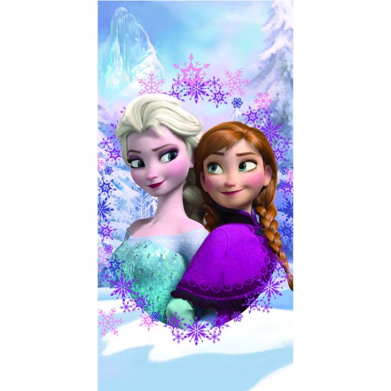 Πετσέτα Θαλάσσης Βαμβακερή Βελούδινη Frozen Heart 320gsm - Λιλά - Διάσταση: 70 x 140 cm