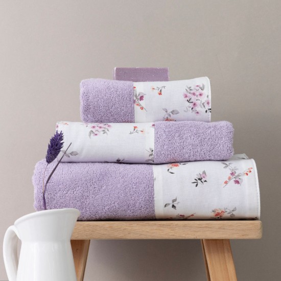 Πετσέτες Σετ 3ΤΜΧ Elodie - Λιλά - Διάσταση: 70 x 140 / 50 x 90 / 30 x 50 cm
