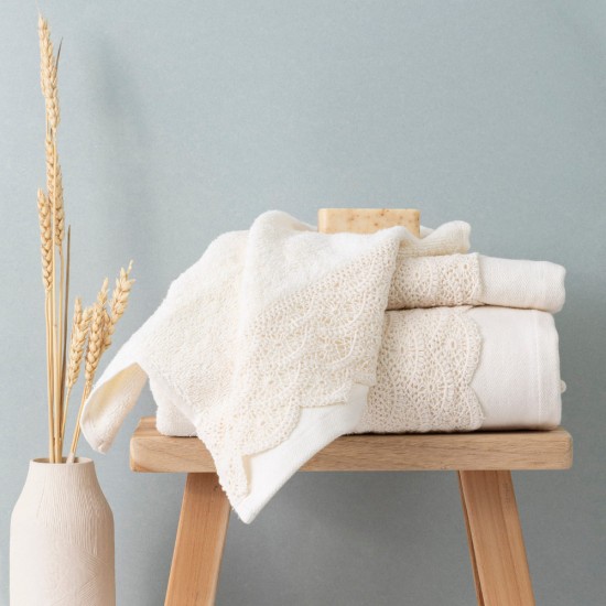 Πετσέτες Σετ 3ΤΜΧ Ερατώ - Λευκό - Διάσταση: 70 x 140 / 50 x 90 / 30 x 50 cm