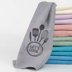 Ποτηρόπανα Κουζίνας Waffle Let's Cook - Βεραμάν - Διάσταση: 50 x 70 cm