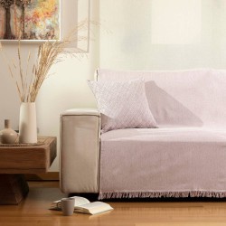 Ριχτάρι Βαμβακερό Πολυθρόνας Aztek - Ροζέ - Διάσταση: 180 x 180 cm