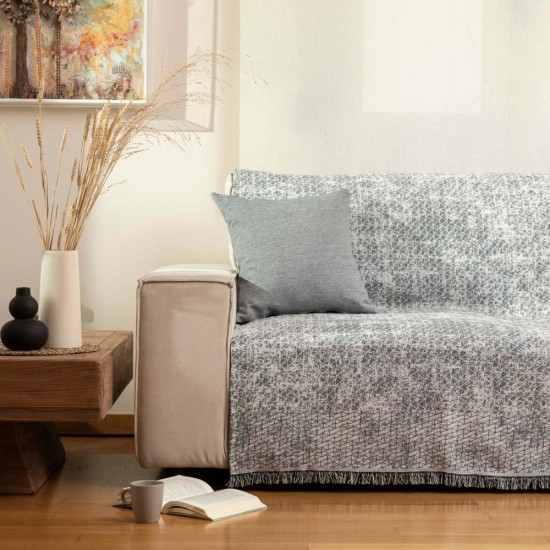 Ριχτάρι Βαμβακερό Διθέσιο Yaiza - Μαύρο - Διάσταση: 180 x 250 cm