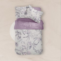 Σεντόνια Εμπριμέ Σετ Flore Λιλά Υπέρδιπλα - Λιλά - Διάσταση: (2) 240 x 260 cm + (2) 50 x 70 cm