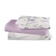 Σεντόνια Εμπριμέ Σετ Flore Λιλά Υπέρδιπλα - Λιλά - Διάσταση: (2) 240 x 260 cm + (2) 50 x 70 cm