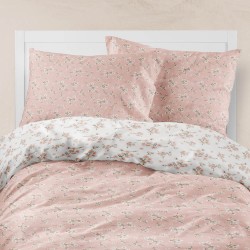 Σεντόνια Εμπριμέ Σετ Jasmine Ροζέ Υπέρδιπλα - Ροζέ - Διάσταση: (2) 240 x 260 cm + (2) 50 x 70 cm