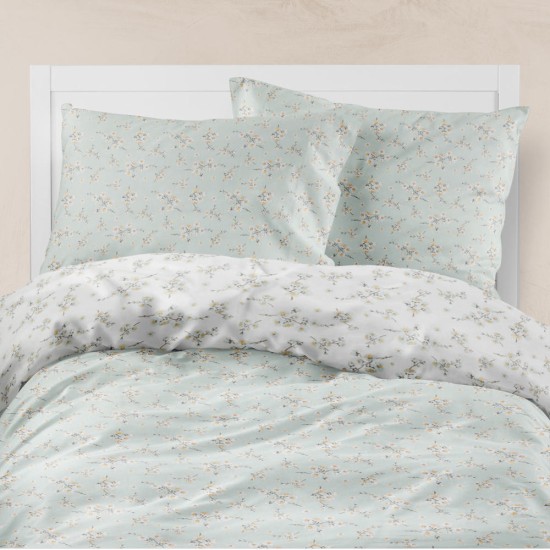 Σεντόνια Εμπριμέ Σετ Jasmine Βεραμάν Υπέρδιπλα - Βεραμάν - Διάσταση: (2) 240 x 260 cm + (2) 50 x 70 cm