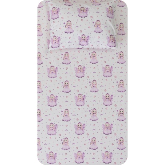 Σεντόνια Κούνιας Σετ Νεράιδα Λιλά - Λιλά - Διάσταση: (2) 120 x 160 cm + 30 x 40 cm