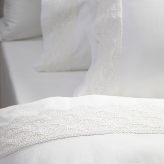 Σεντόνια Με Δαντέλα Σετ Ερατώ Υπέρδιπλα - Λευκό - Διάσταση: (2) 240 x 280 cm + (2) 50 x 70 cm