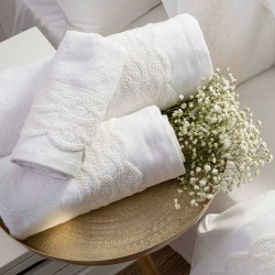 Σεντόνια Με Δαντέλα Σετ Ερατώ Υπέρδιπλα - Εκρού - Διάσταση: (2) 240 x 280 cm + (2) 50 x 70 cm