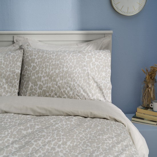 Σεντόνι διπλό 200x260εκ. Salonica Leopar (μπεζ) σχέδιο πανωσέντονο