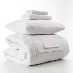 Σεντόνι υπέρδιπλο λάστιχο 180x200+30εκ Salonica Λευκό