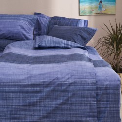 Σετ υπέρδιπλο 240x260εκ. Salonica Σαντορίνη (μπλε)