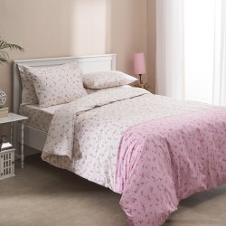 Σεντόνι υπέρδιπλο 230x260εκ. Salonica Ρετρό (ροζ) σχέδιο κατωσέντονο