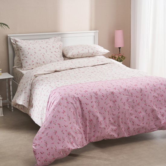 Σετ υπέρδιπλο 240x260εκ. Salonica Ρετρό (ροζ)