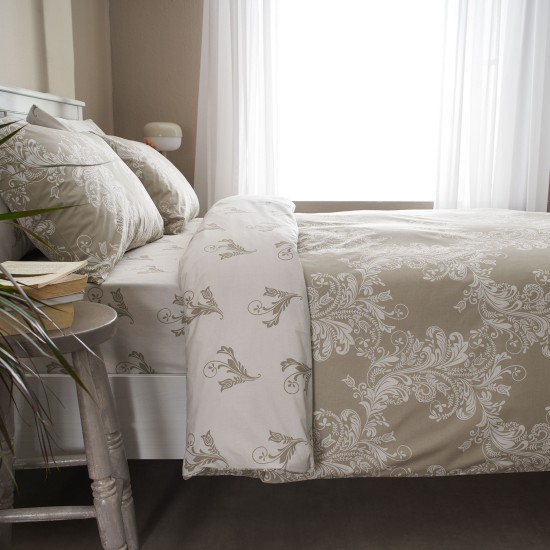 Παπλωματοθήκη διπλή 200x240εκ. Salonica Δαντέλα (μπεζ)