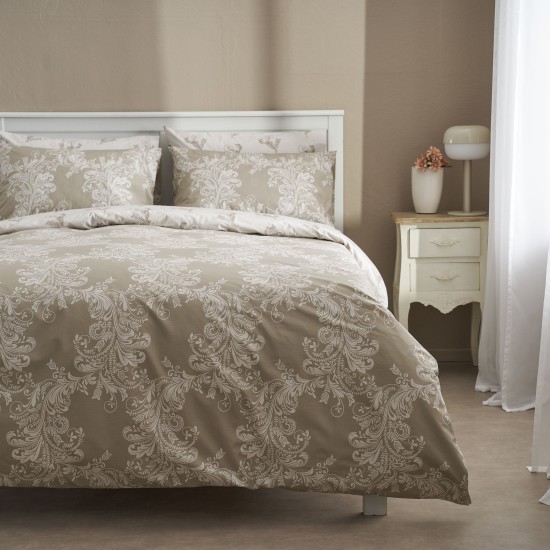 Παπλωματοθήκη διπλή 200x240εκ. Salonica Δαντέλα (μπεζ)