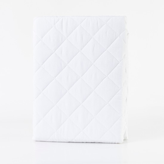 Επίστρωμα Καπιτονέ Αδιάβροχο Polycotton - Λευκό - Διάσταση: 100 x 200 cm + 40 cm