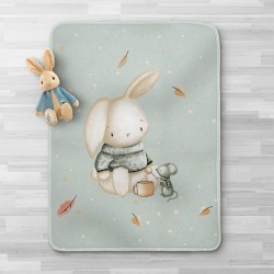 Κουβέρτα Κούνιας Λαγουδάκι - Φυστικί - Διάσταση: 100 x 140 cm