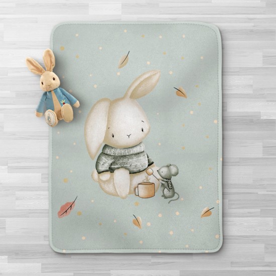 Κουβέρτα Κούνιας Λαγουδάκι - Φυστικί - Διάσταση: 100 x 140 cm