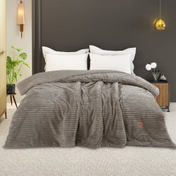 Κουβερτοπάπλωμα Adeline Υπέρδιπλο - Μπεζ - Διάσταση: 220 x 240 cm