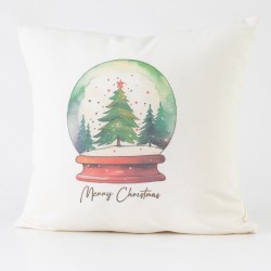 Μαξιλάρι Διακοσμητικό Χριστουγεννιάτικο Printed Σχέδιο 124 - Εκρού - Διάσταση: 45 x 45 cm