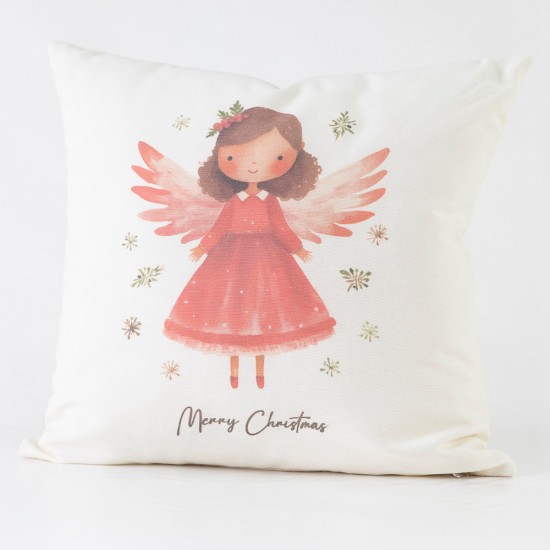 Μαξιλάρι Διακοσμητικό Χριστουγεννιάτικο Printed Σχέδιο 127 - Εκρού - Διάσταση: 45 x 45 cm
