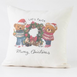 Μαξιλάρι Διακοσμητικό Χριστουγεννιάτικο Printed Σχέδιο 131 - Εκρού - Διάσταση: 45 x 45 cm