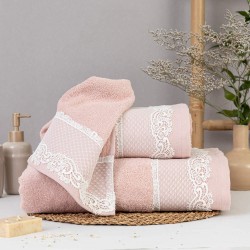 Πετσέτες Σετ 3ΤΜΧ Bonjour - Εκρού - Διάσταση: 70 x 140 / 50 x 90 / 30 x 50 cm