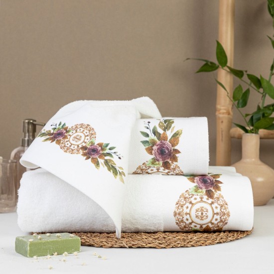 Πετσέτες Σετ 2ΤΜΧ Florence - Λευκό - Διάσταση: 50 x 90 / 30 x 50 cm