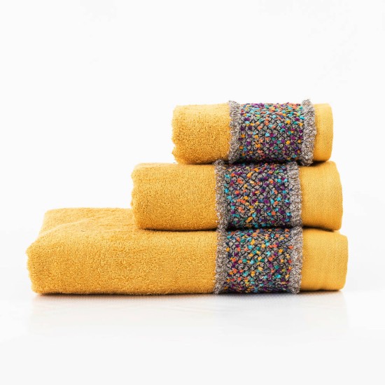 Πετσέτες Σετ 2ΤΜΧ Jules - Μουσταρδί - Διάσταση: 50 x 90 / 30 x 50 cm