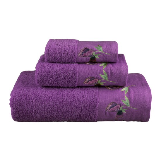 Πετσέτες Σετ 3ΤΜΧ Sweet Pea - 'Ωχρα - Διάσταση: 70 x 140 / 50 x 90 / 30 x 50 cm