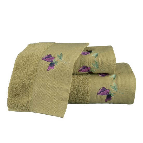 Πετσέτες Σετ 3ΤΜΧ Sweet Pea - 'Ωχρα - Διάσταση: 70 x 140 / 50 x 90 / 30 x 50 cm