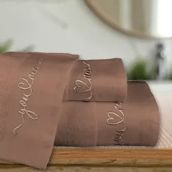 Πετσέτες Σετ 3ΤΜΧ You&Me - Δαμασκηνί - Διάσταση: 70 x 140 / 50 x 90 / 30 x 50 cm