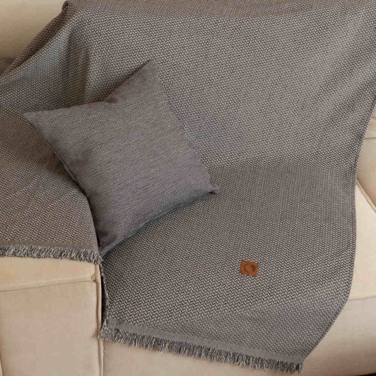 Ριχτάρι Σενίλ Διθέσιο Sicily - Γκρι - Διάσταση: 180 x 250 cm