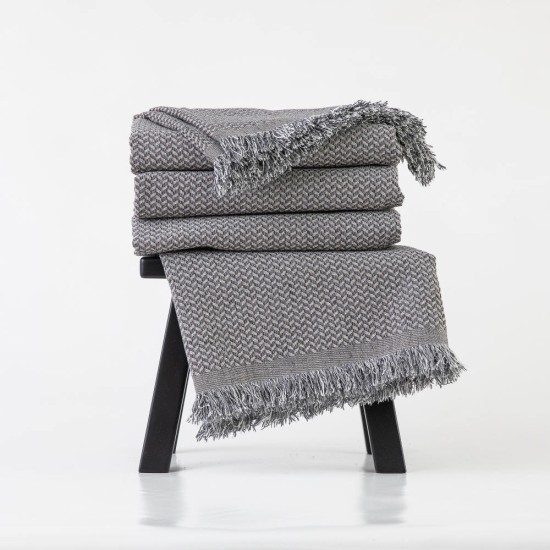 Ριχτάρι Σενίλ Διθέσιο Sicily - Γκρι - Διάσταση: 180 x 250 cm