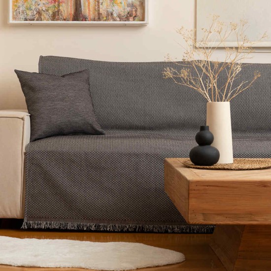 Ριχτάρι Σενίλ Διθέσιο Sicily - Γκρι - Διάσταση: 180 x 250 cm