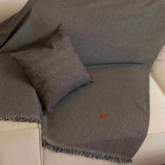 Ριχτάρι Σενίλ Διθέσιο Sicily - Γκρι - Διάσταση: 180 x 250 cm