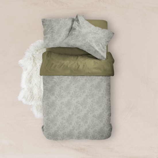 Σεντόνια Εμπριμέ Σετ Estelle Βεραμάν Υπέρδιπλα - Βεραμάν - Διάσταση: (2) 240 x 260 cm + (2) 50 x 70 cm