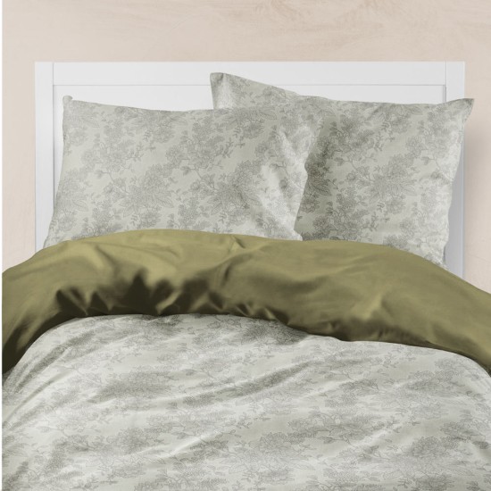 Σεντόνια Εμπριμέ Σετ Estelle Βεραμάν Υπέρδιπλα - Βεραμάν - Διάσταση: (2) 240 x 260 cm + (2) 50 x 70 cm