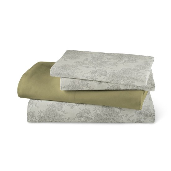 Σεντόνια Εμπριμέ Σετ Estelle Βεραμάν Υπέρδιπλα - Βεραμάν - Διάσταση: (2) 240 x 260 cm + (2) 50 x 70 cm